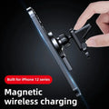 Side view of the magnetic wireless charging mount while being held by someone.