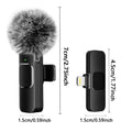 The mini mobile phone microphone set dimensions with a iOS plug.