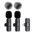 The dual microphone mini mobile phone microphone set with a iOS plug